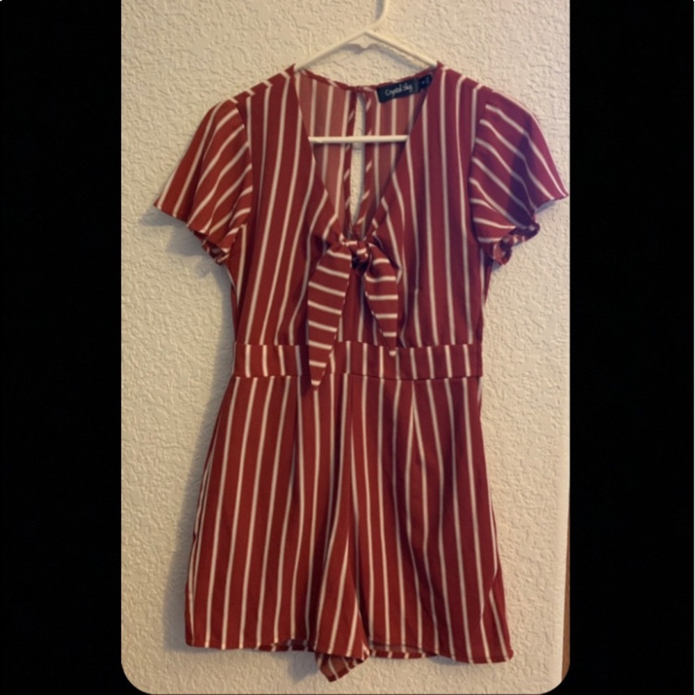 Pink Striped Romper!